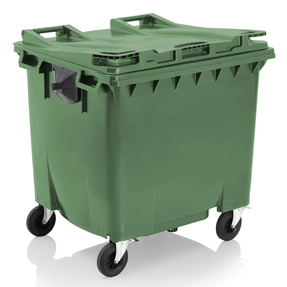 3x 1100 Litre 4 Wheeled Bins