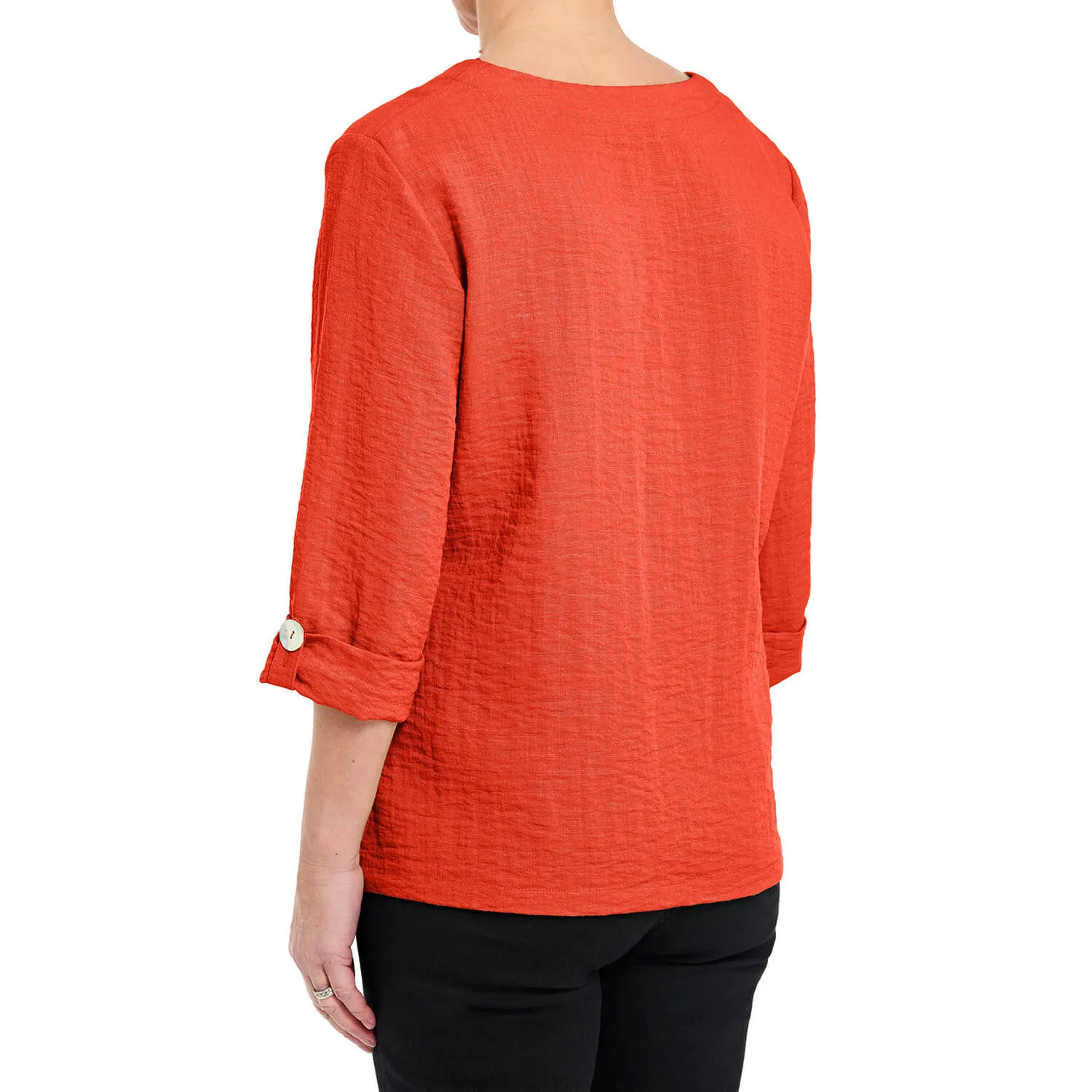 Asymmetric Hem Top - Coral