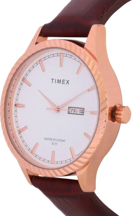 Classics Men's White Dial Leather Strap