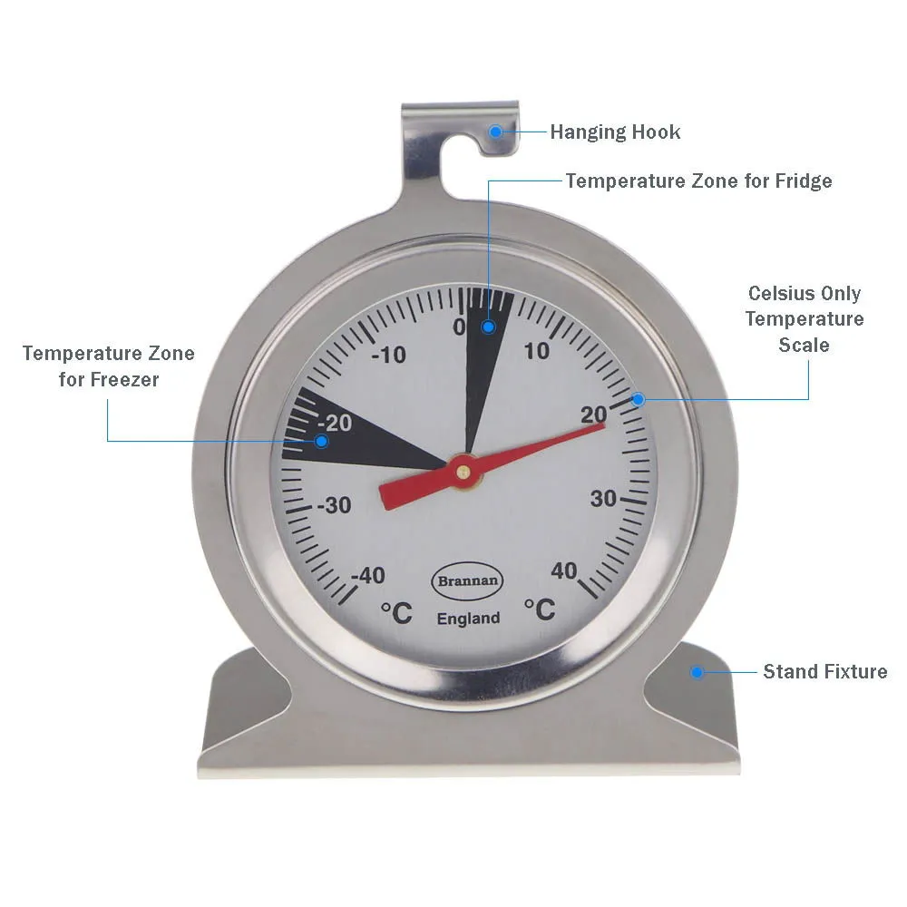 FA223 - Chrome Dial Fridge/Freezer Thermometer