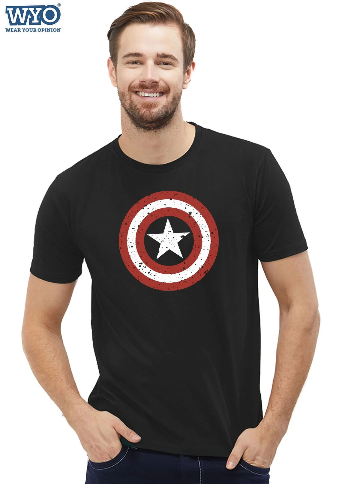 Grunge Shield Captain America T-Shirt