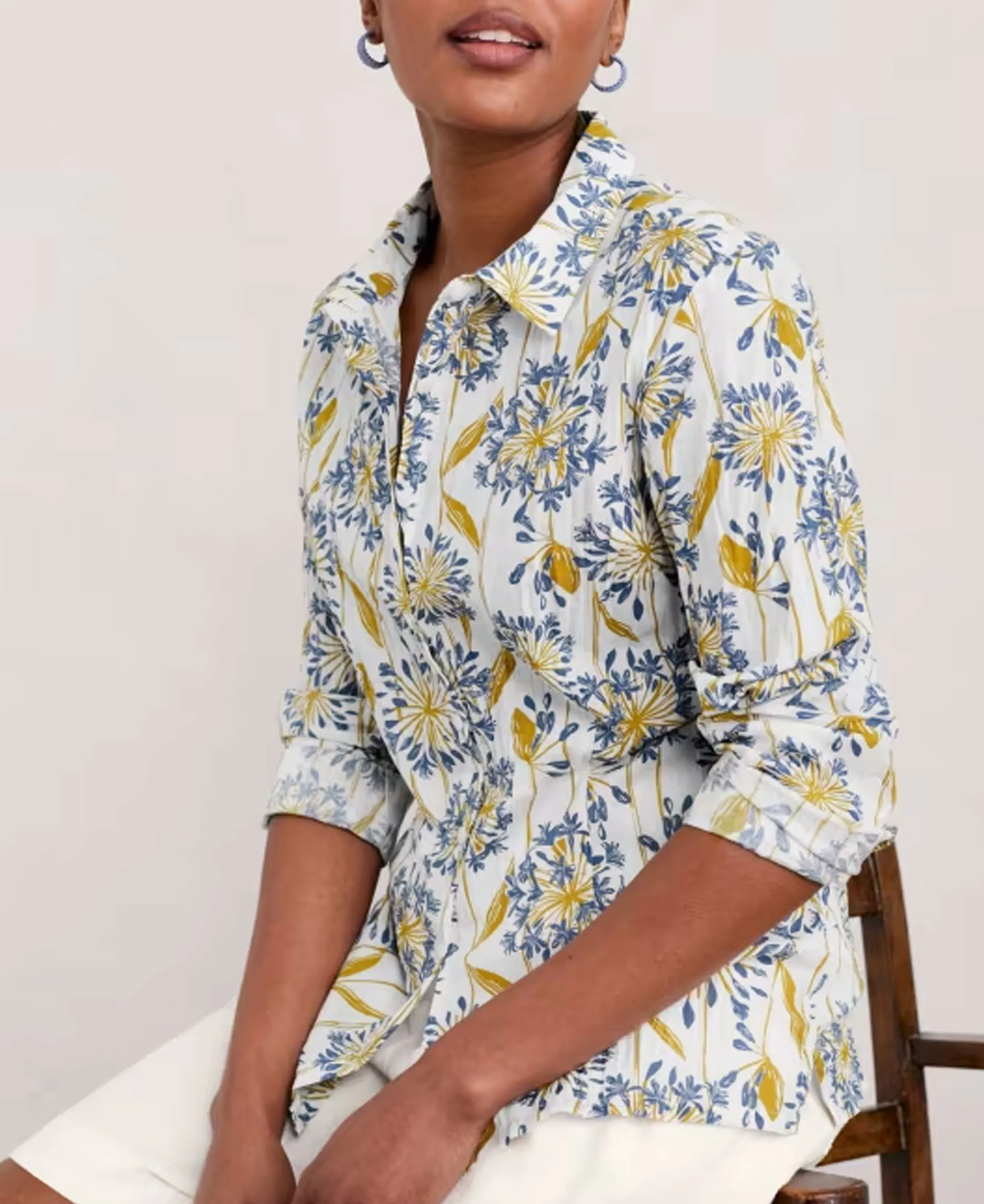 Larissa Shirt                             Agapanthus Lino Chalk
