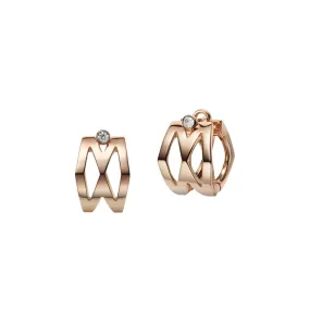 M Signature Diamond Earrings in 18K Pink Gold