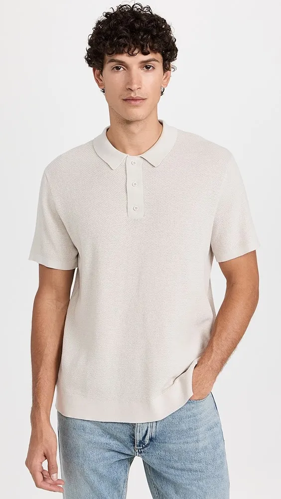 Onia   Cotton Textured Knit Polo 