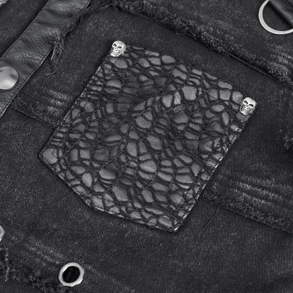 Punk Style Sleeveless Black Studded Vest for Men