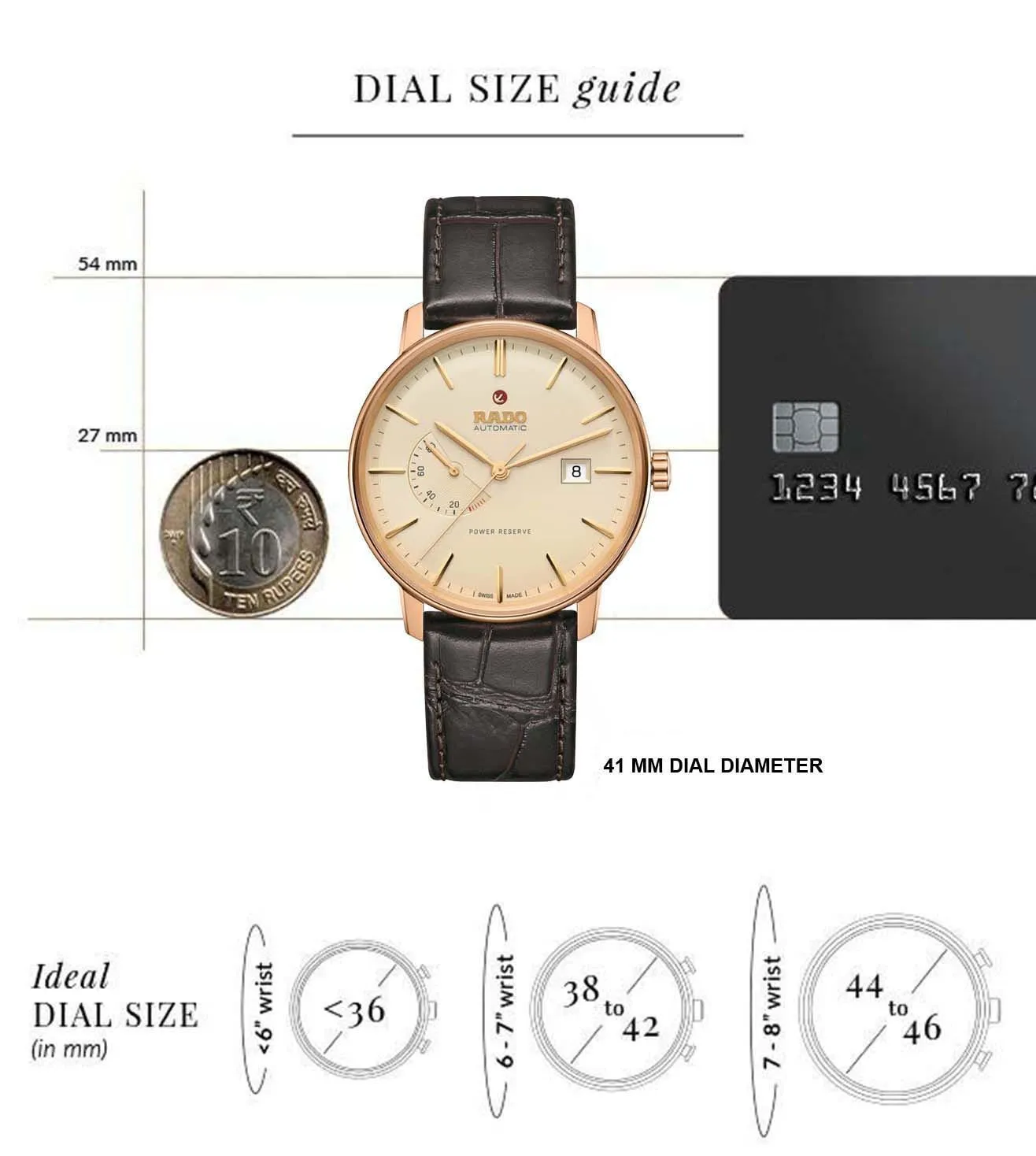 Rado Coupole Beige Dial Men 41mm