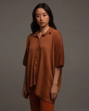 Rust Crepe Oversized Top