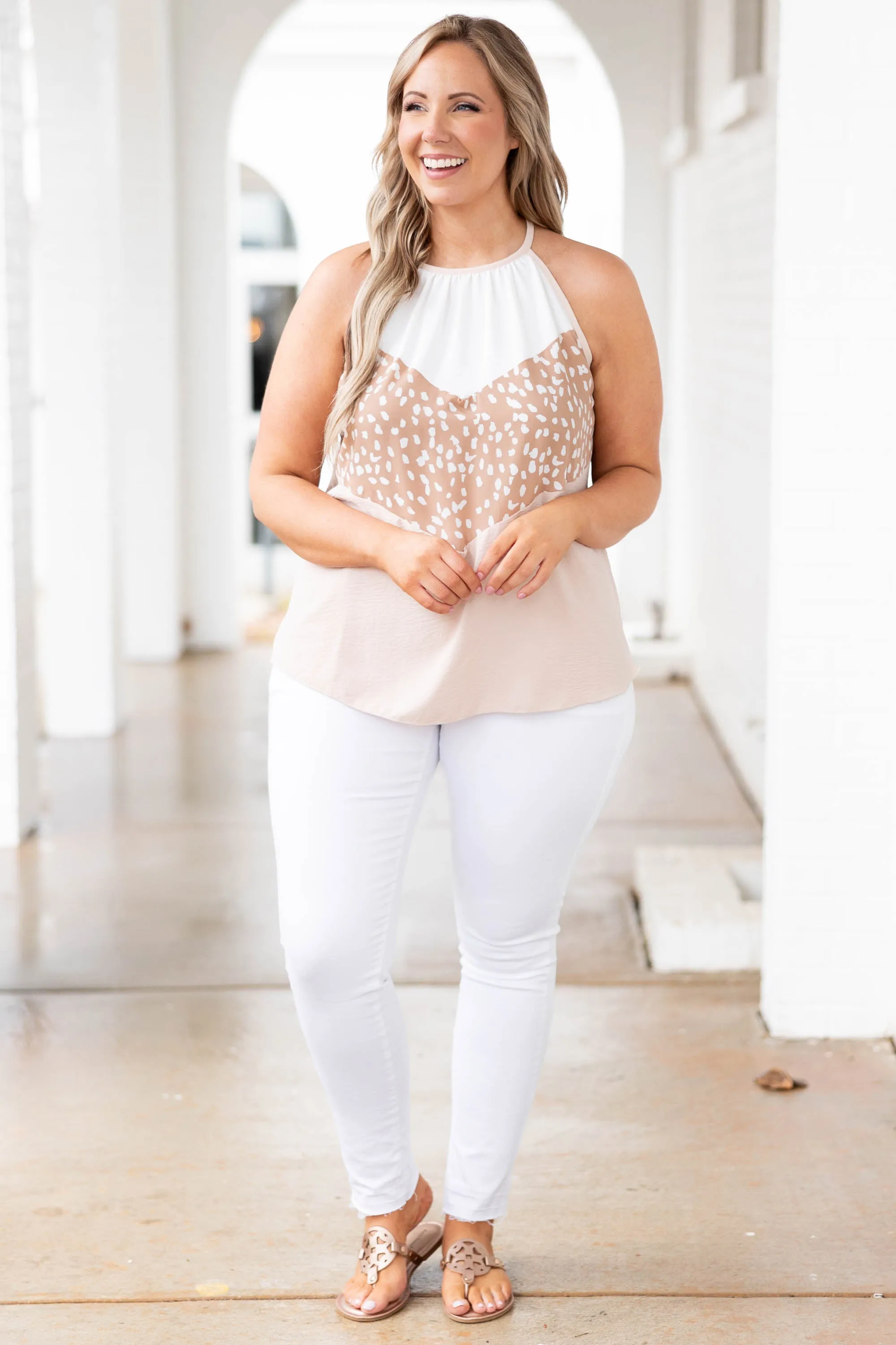 Simple Elegance Top, Taupe